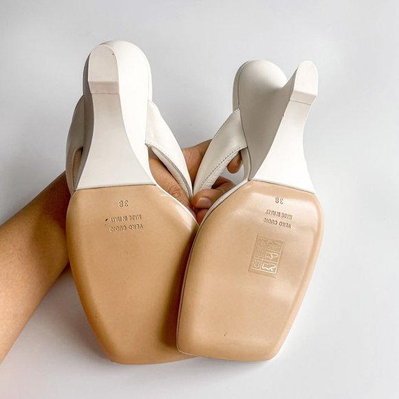 Gia Borghini Puffy Strap Thong Sandals Ivory White Size 38 - Picture 7 of 9